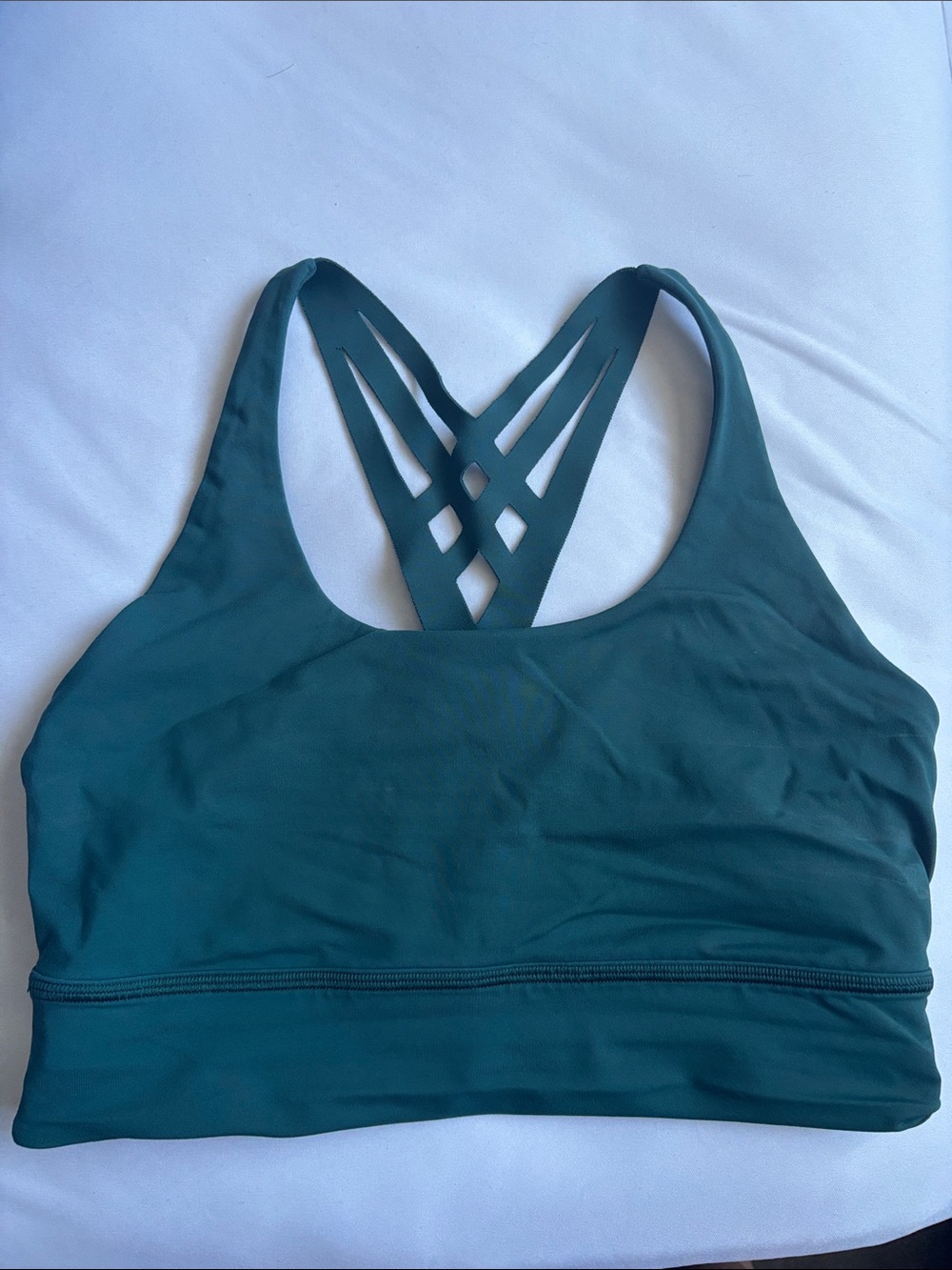 lululemon athletica Teal Crisscross Strappy Back Sports Bra